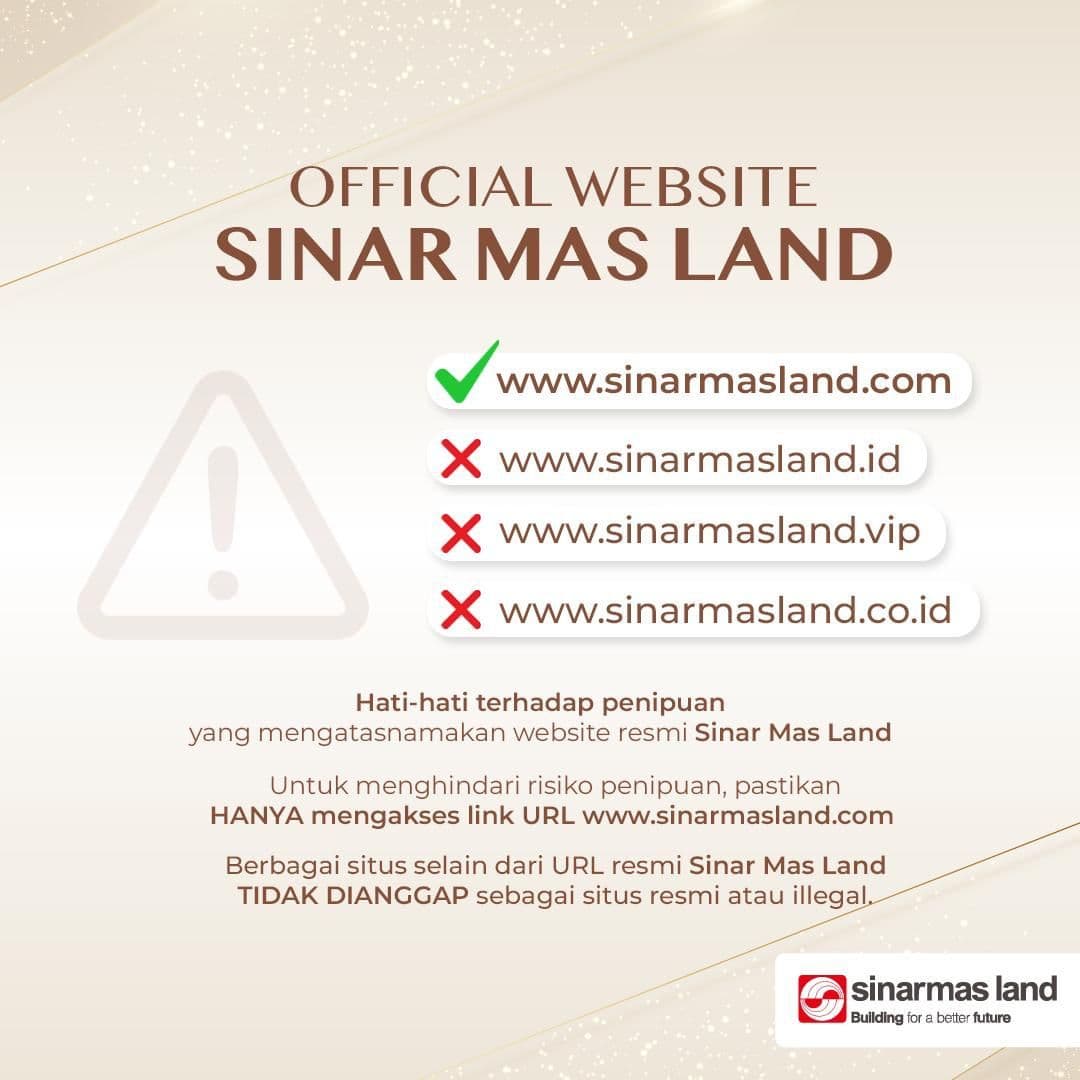 Waspada Penipuan yang Mengatasnamakan Website Resmi Sinar Mas Land!